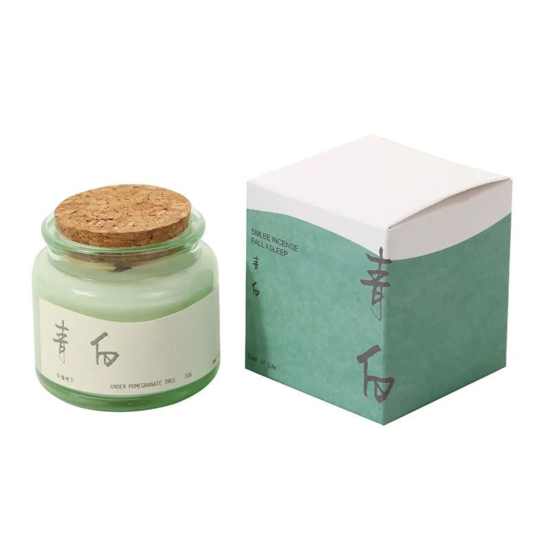 

2PCS Scented Candle Green Cup Soybean Wax Aromatherapy Candle Household Creative Advanced Romantic Fragrance Candle