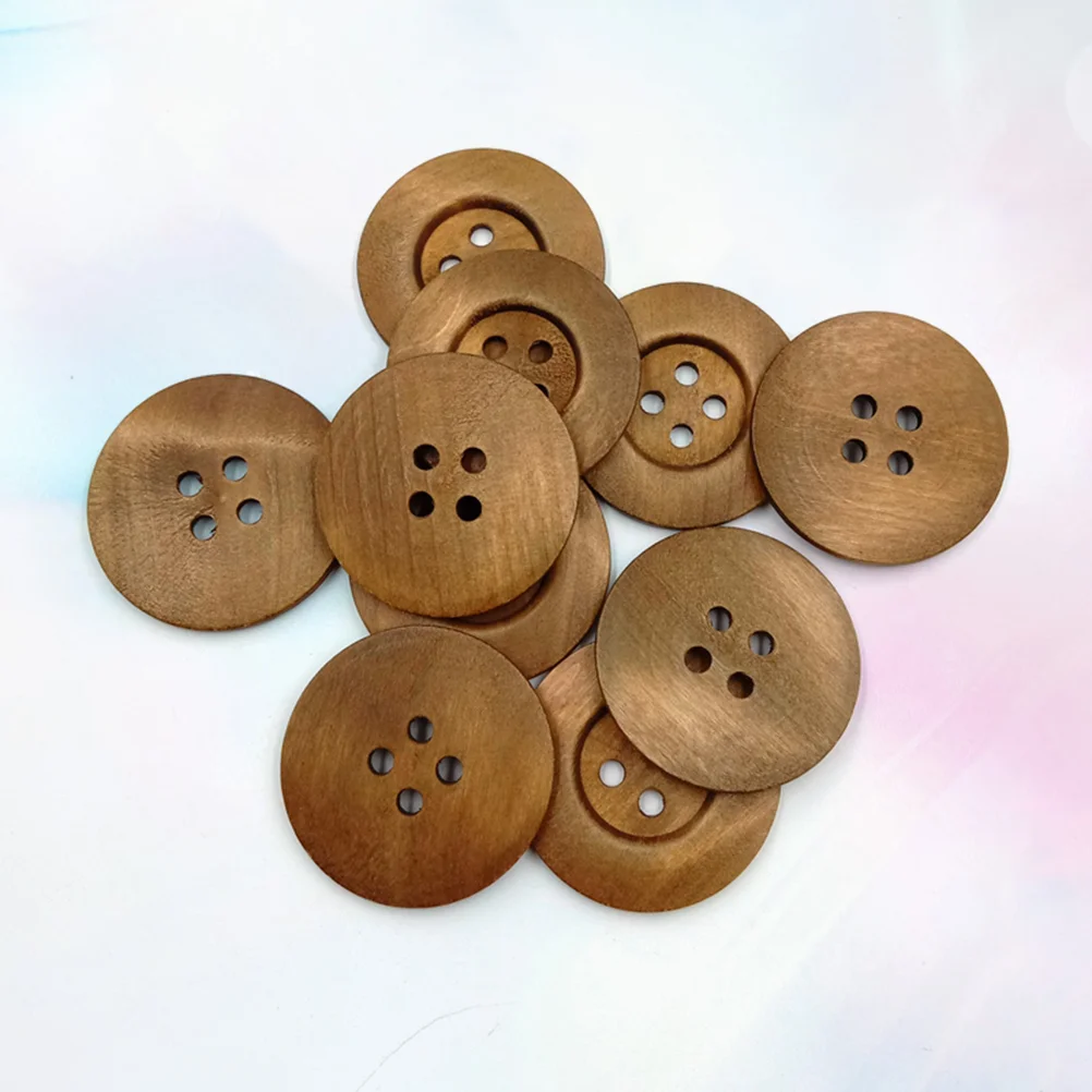 

Buttons Wooden Sewing Wood Button Craft Crafts Coat Round Hole Scrapbooking Supplies Decorative Snap Vintage Diy Roung Color