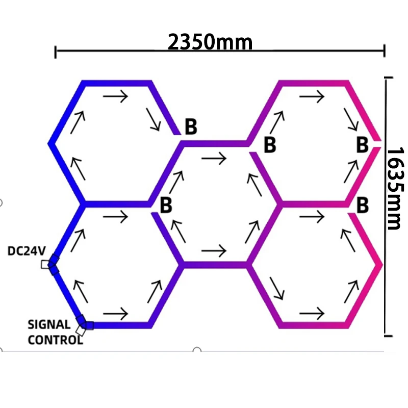 

RGB шестигранные светодиодные лампы LINYILIGHT