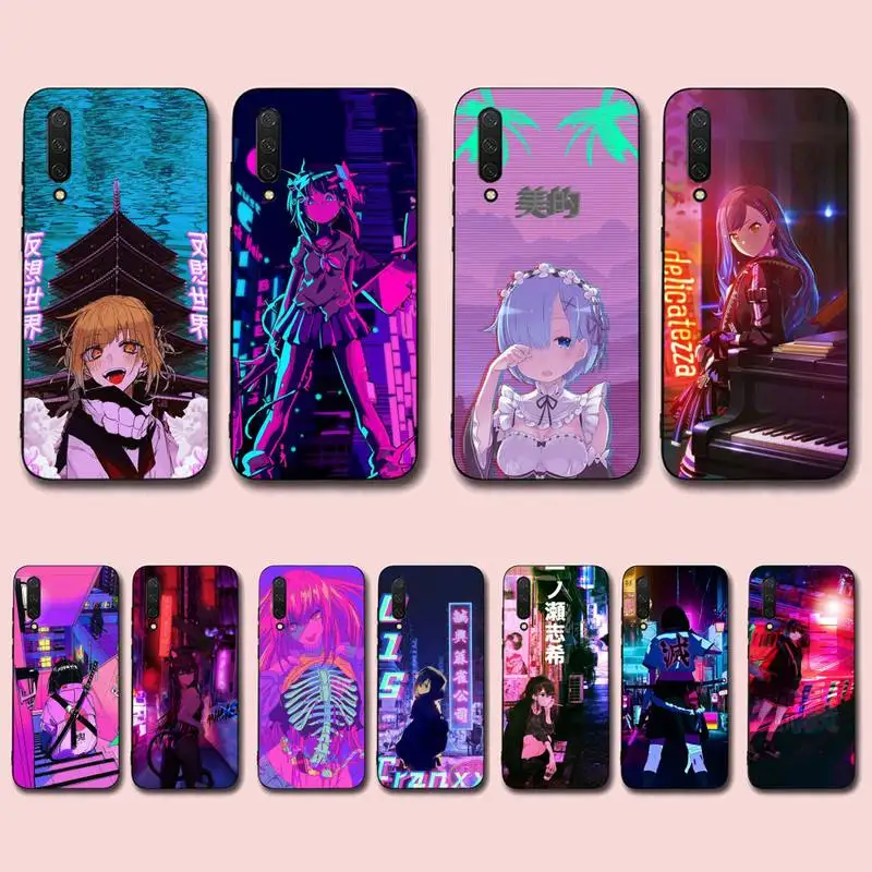 

Vaporwave Glitch Anime Phone Case for Xiaomi mi 5 6 8 9 10 lite pro SE Mix 2s 3 F1 Max2 3