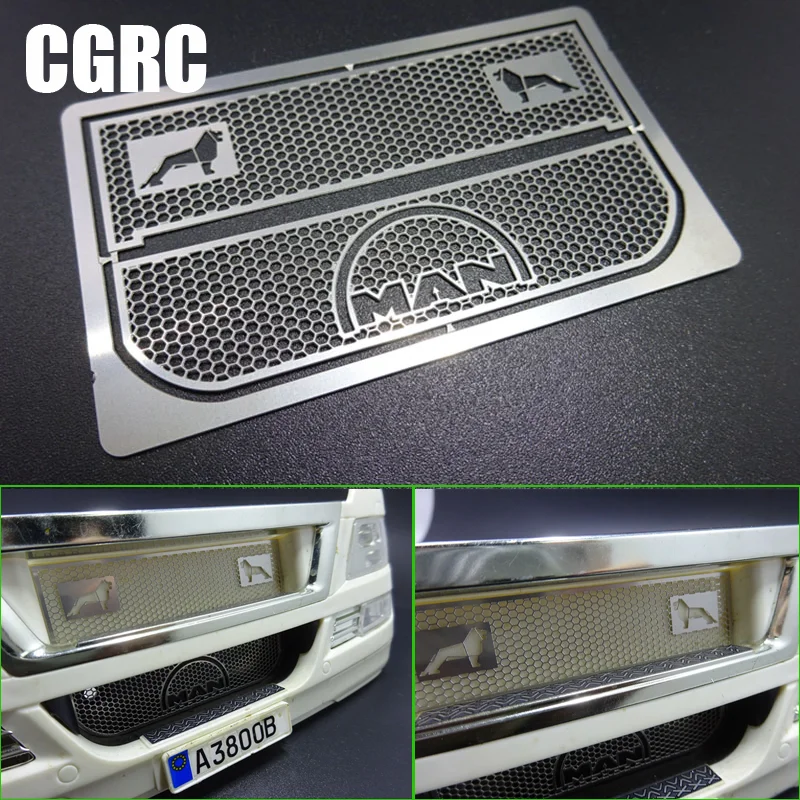 

Metal lower bumper Air Intake Grid Decorate for 1/14 Tamiya RC Truck Tipper Trailer MAN TGX Car DIY upgrade Parts