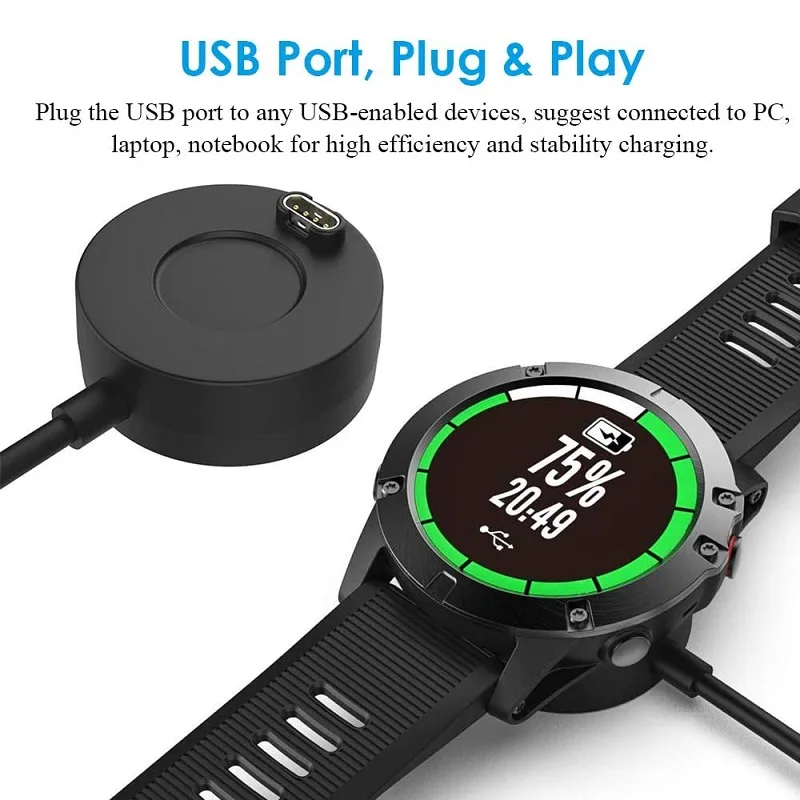 Кабель для зарядного устройства умных часов Garmin Epix Pro Fenix 8/7/6/5 Instinct 2 Venu 3/2/SQ2 Vivoactive