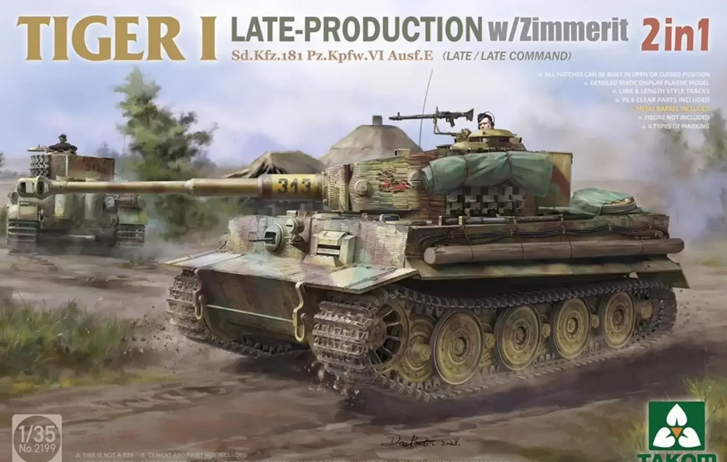 TAKOM 2199 масштаб 1/35 Tiger I Late Production с набором пластиковых моделей Zimmerit