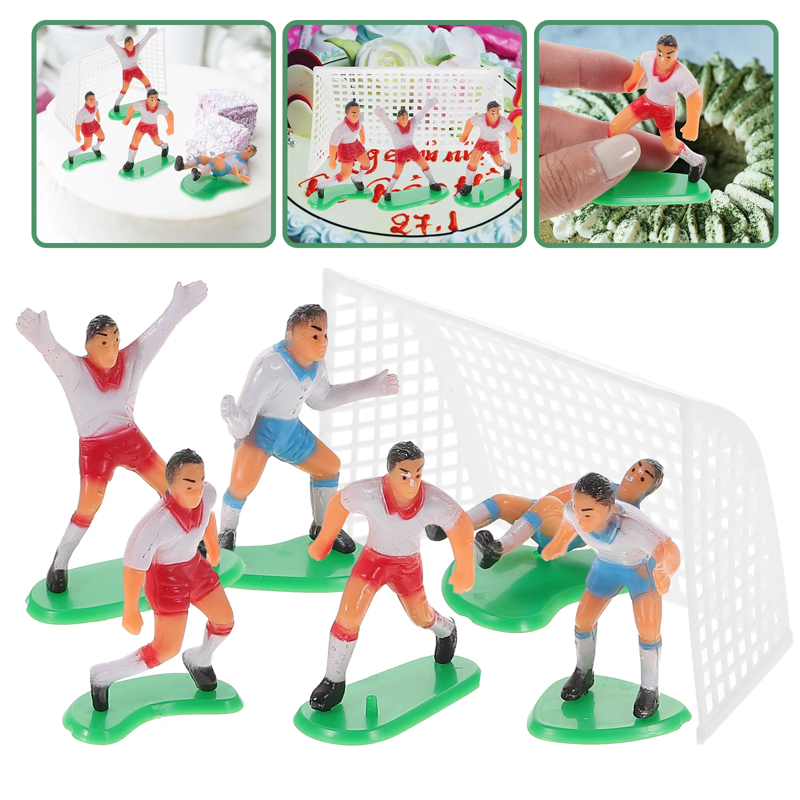 

Cake Soccer Topper Football Cupcake Decorations Theme Birthday Sports Party Toppers Figurines Supplies Decor Miniature Ornament
