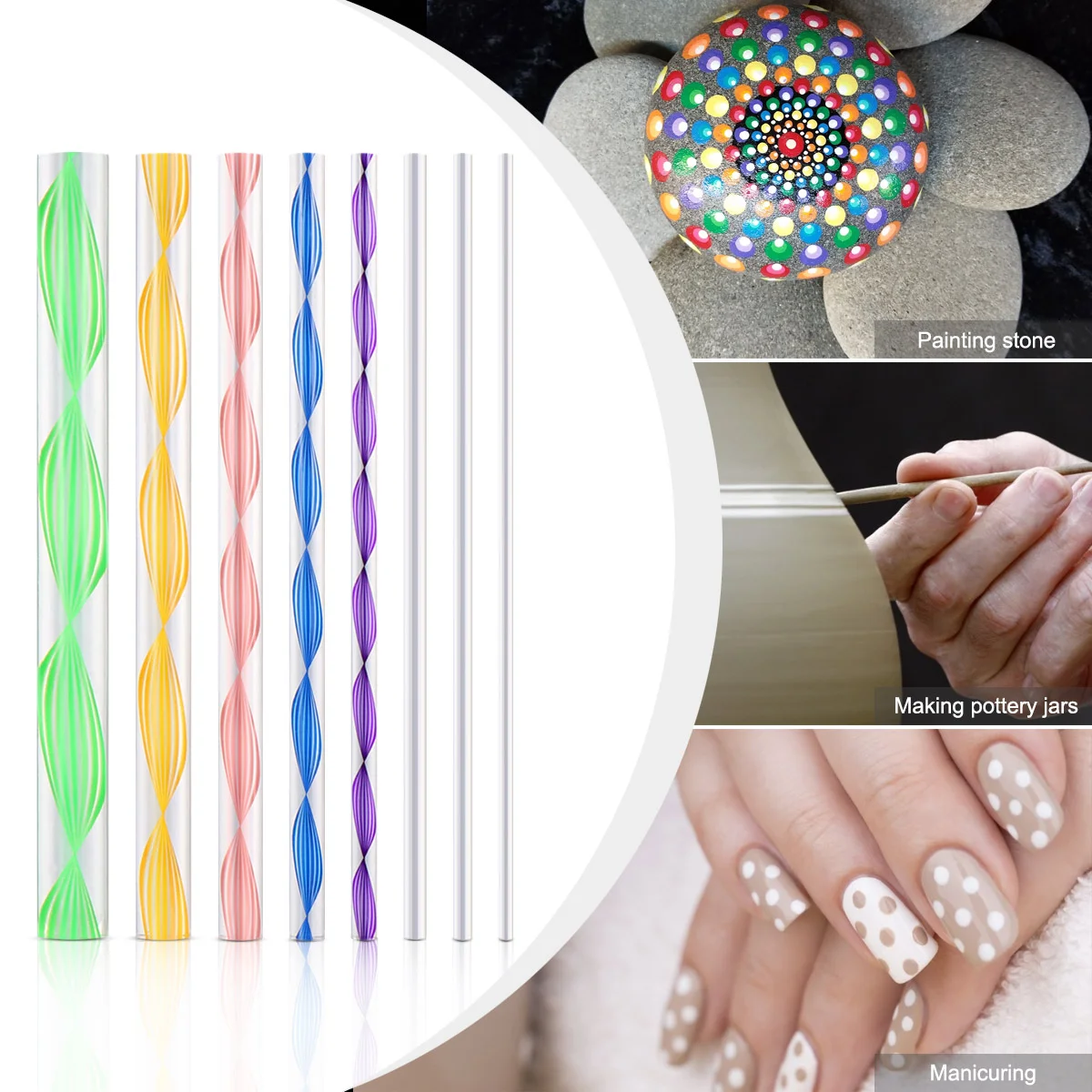 SUPVOX 8 шт. двусторонние точечные стержни акриловые палочки восковой карандаш