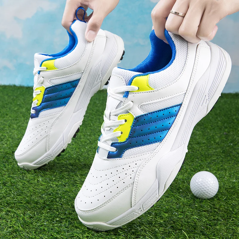 New Professional men's golf shoes leather breathable waterproof anti-skid training shoes white sports shoes large size 38-46