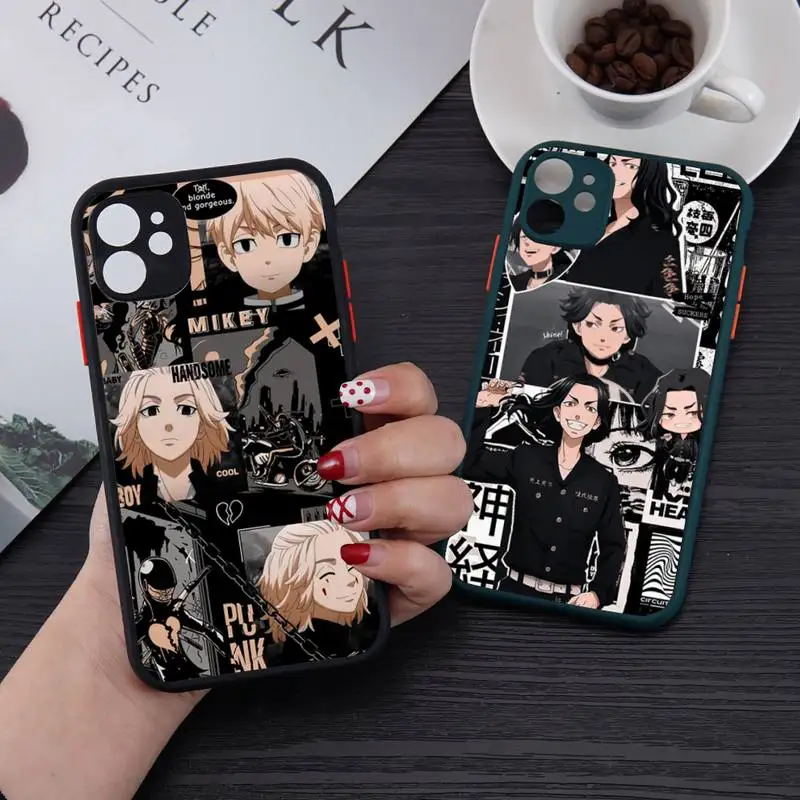 

Tokyo revengers Phone Case For iPhone 13 12 11 Mini Pro XR XS Max 7 8 Plus X Matte transparent Back Cover