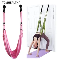 tcmhealth adjustable aerial yoga stretch elastic yoga belt handstand rope pull stretch belt split lower waist trainer