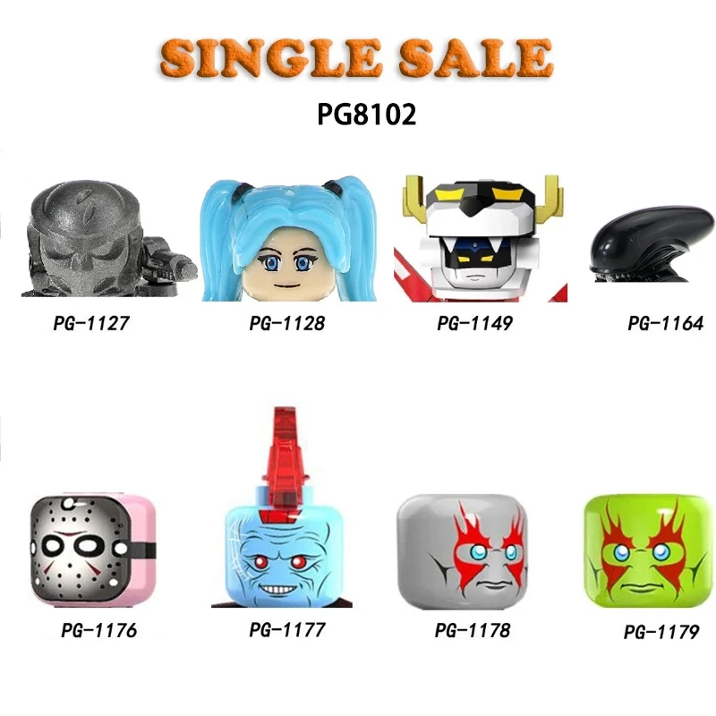 

PG8102 кирпичи с одной головой, Классическая серия фильмов, миниатюрные строительные блоки Moc, совместимые с аксессуарами, Мультяшные детские ...