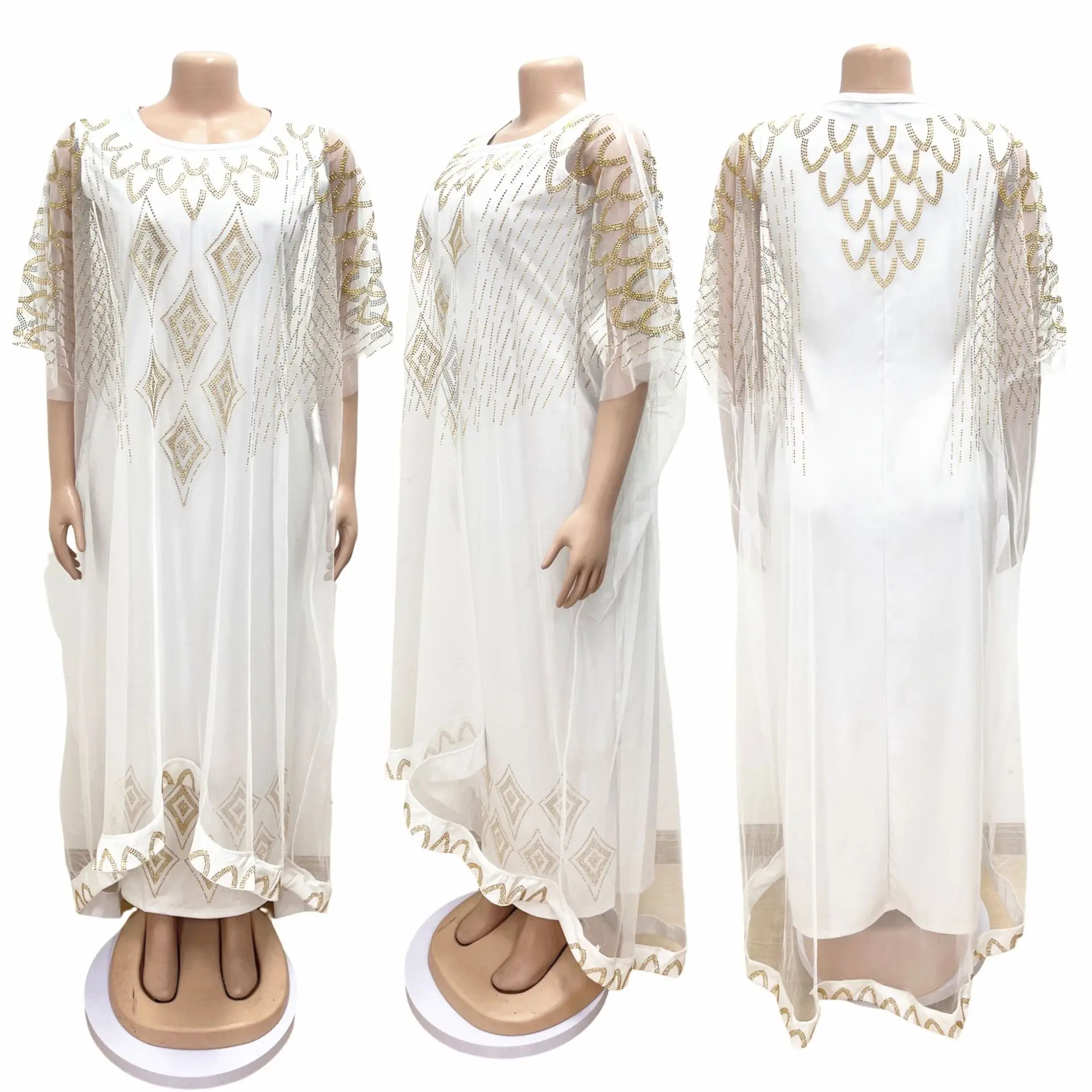 Elegant African Party Dresses for Women Boubou Ankara Dashiki Diamond Muslim Outfit Gown Dubai Kaftan Abaya Robe Marocaine Femme