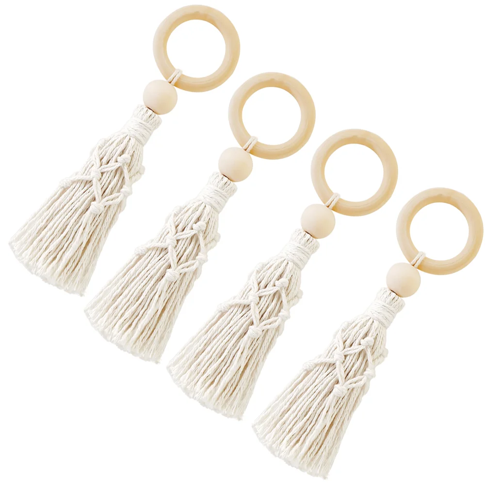 

4Pcs Hand-woven Napkin Rings Dining Table Decorative Napkin Rings for Home