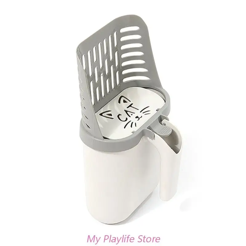 

Кошачий наполнитель с мусорным ведром, встроенный съемный глубокий кошачий наполнитель, лопатка для кошачьего туалета, контейнер для мусора большой емкости