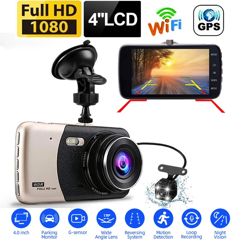 

Видеорегистратор автомобильный Full HD 1080P с поддержкой Wi-Fi и GPS-трекером