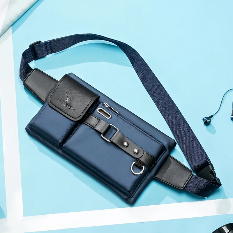 Waist Bag For Men Chest Wallet Purse Fashion Hip Belt Pouch Sack Fanny Pack Phone Porter Square Sports Crossbody Side Bag Male