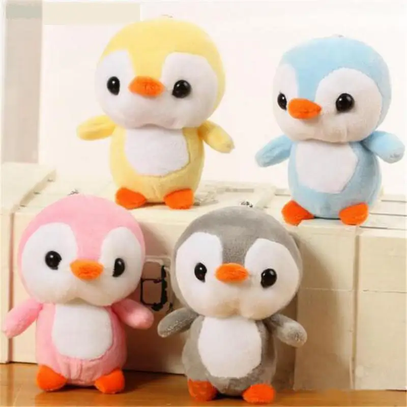 

1PCS 12CM Animals Penguin Toys Small Pendant Dolls Cartoon Soft Stuffed Mini Plush Penguins Toy For Kids girls Gifts 4 color