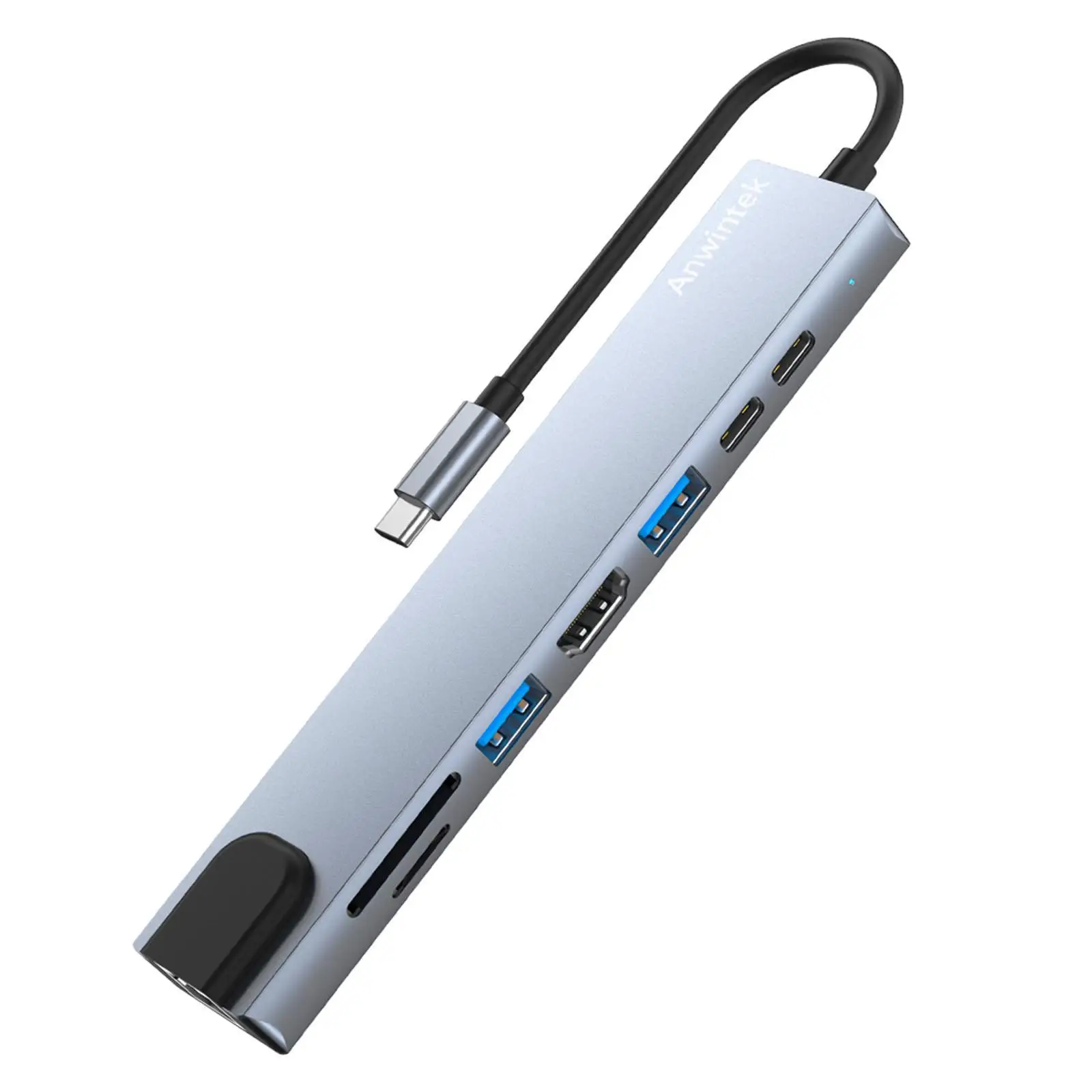 

8 in 1 USB C Docking Station, with USB 3.0 + USB 2.0 Compact for Windows Multiport Adapter Dongle Portable Type C Hub for Laptop