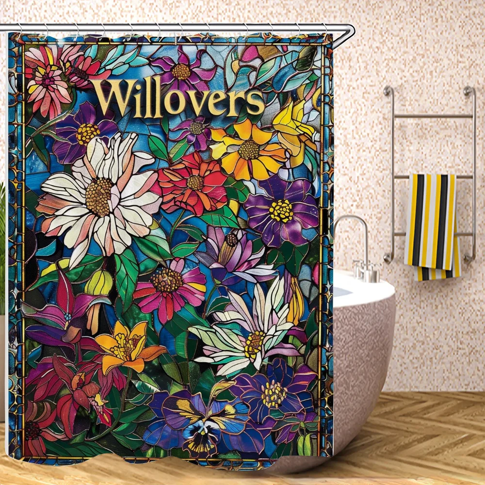 Занавеска для душа Wildflower Midjourney современный стиль экологически чистый полиэстер