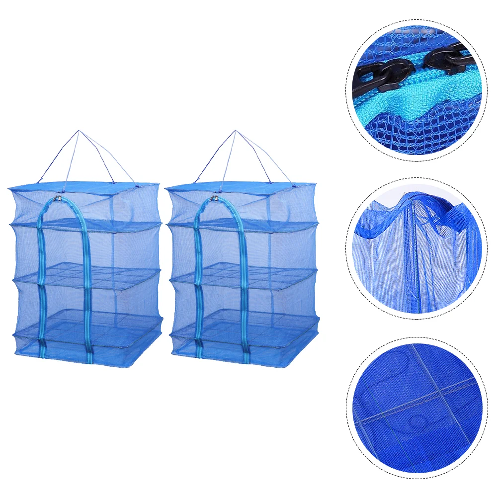 

2pcs Practical Convenient Folding Multi-layer Dryer Nets Fish Nets for Women Men
