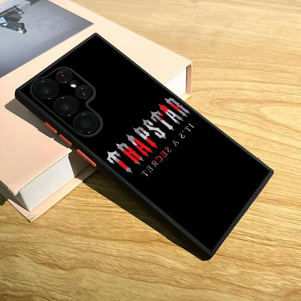 Роскошный чехол для телефона T-Trapstars L-LondonSe Samsung S25-S21 Plus Ultra S24 23 21FE черный цвет