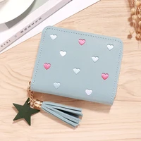women tassel wallet ladies small mini coin purse wallets short zipper credit card holder for cute female purses wallet bag