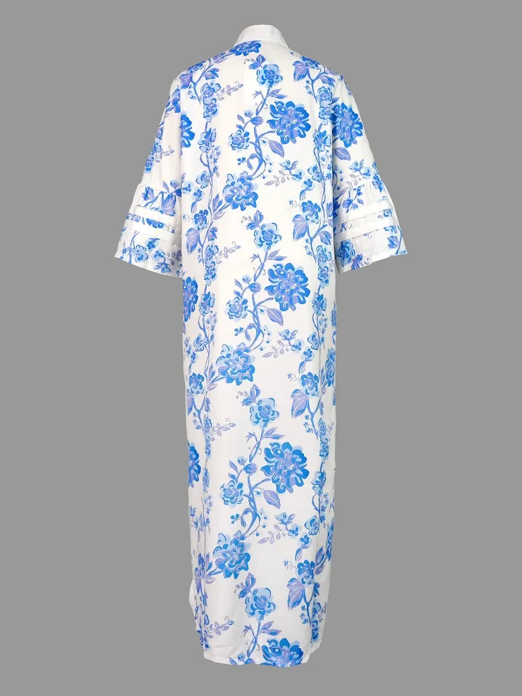 Onecozyday H-line свободное платье миди для женщин с цветочным принтом и