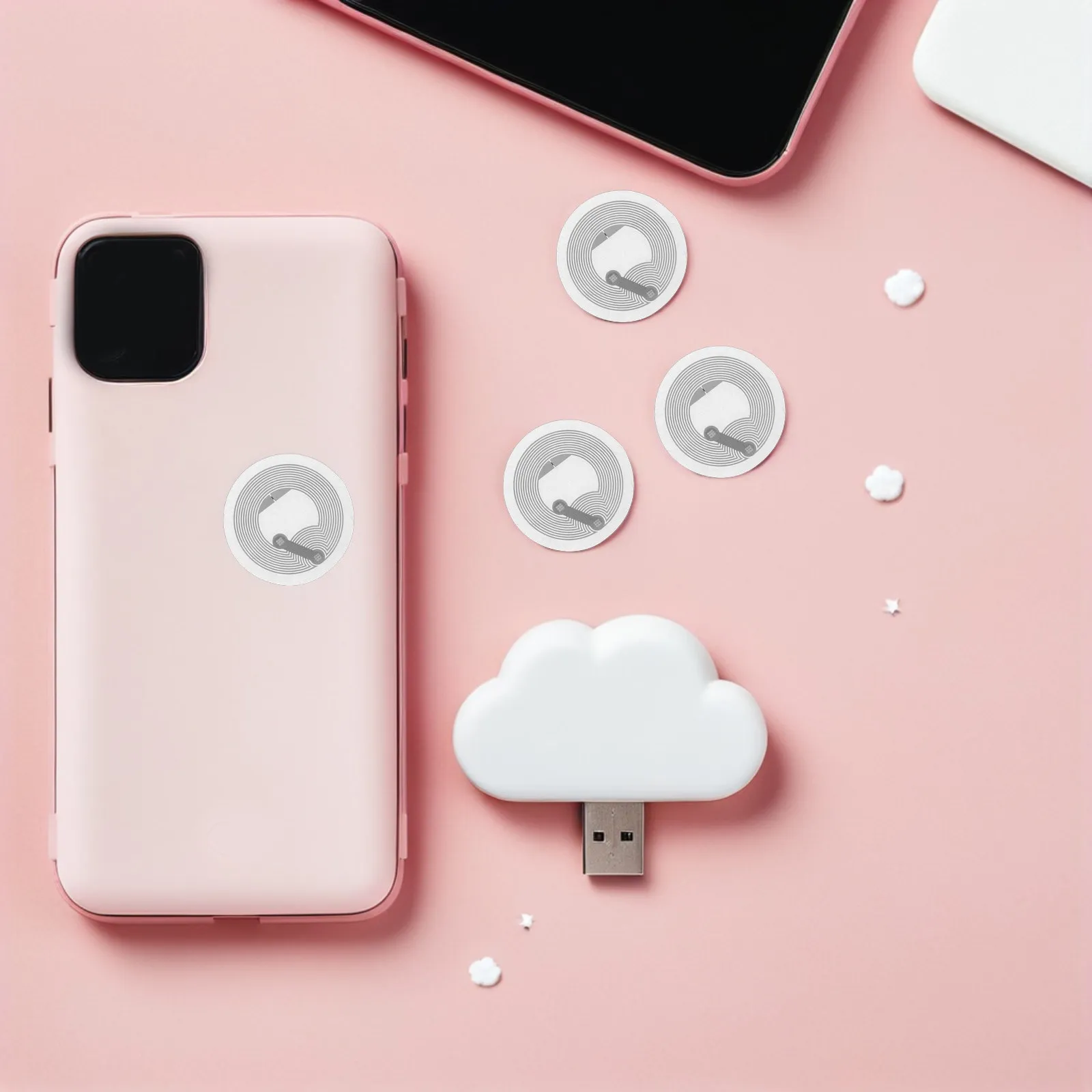 Фото 30 шт. программируемых электронных наклеек NFC с чипом, пустых и записываемых, для обмена музыкой, рукоделия и умного дома. №5