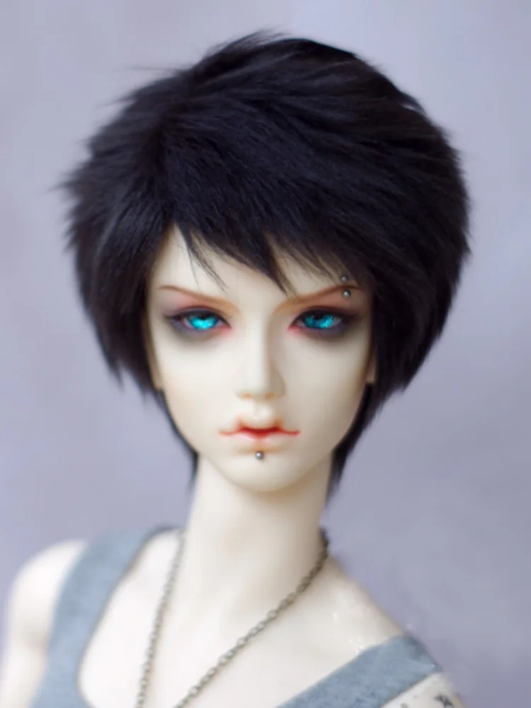 

BJD Doll Fur Wig for 1/3 1/4 1/6 BJD DD SD MSD YOSD doll pure black straight fur wigs