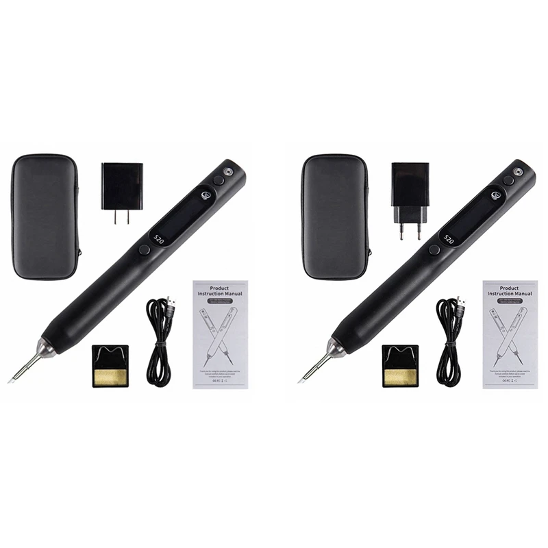 

Электрический паяльник S20(K), 0,91 дюйма, OLED, 500 ℃, Поддержка питания PD/QC, совместим с паяльником C115, разъем ЕС