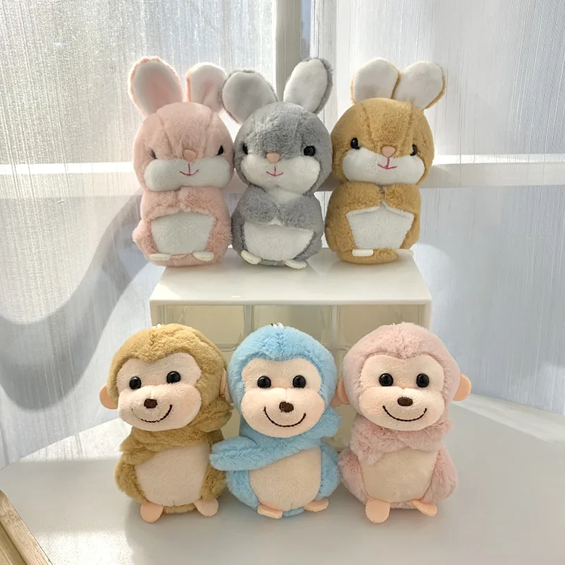 11 см Милая мультяшная обезьяна плюшевая игрушка кукла кролик мобильный брелок