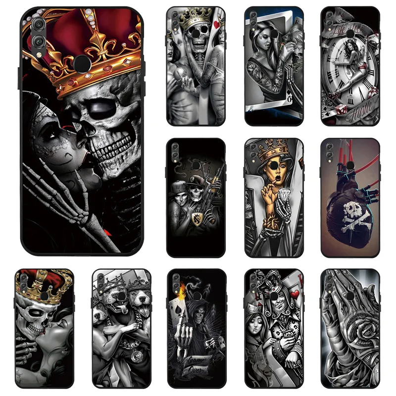 

Grim Reaper Skull Skeleton Silicone Phone Case For Huawei Mate 20 Lite Case Soft Case On Huawei Nova 7 6 SE Pro 5i Pro Covers