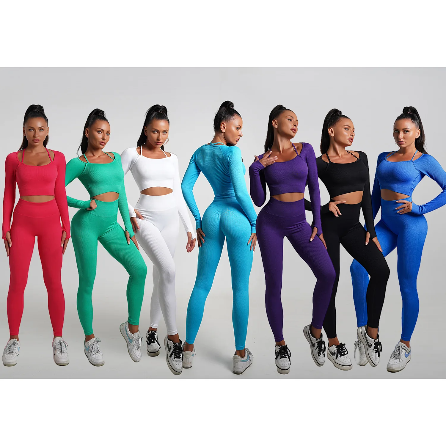 

Рубашка для тренажерного зала, костюм для йоги, спортивный комплект для фитнеса, бесшовный комплект для йоги, леггинсы, женский спортивный бюстгальтер, короткий топ, тренировочный костюм