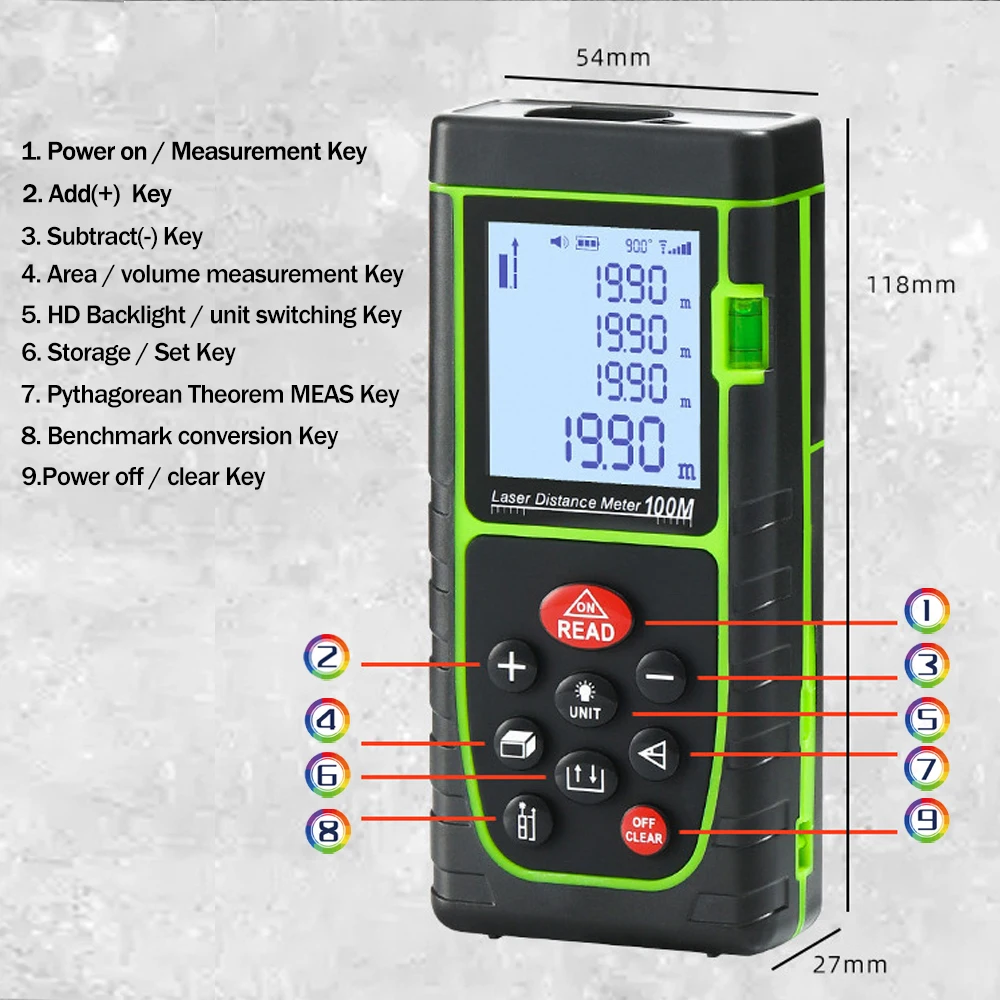 XMSJ профессиональный лазерный дальномер 40 м 60 80 100 для строительства и дома Точная