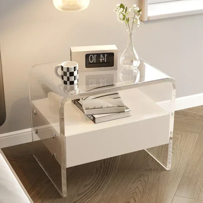 Современная акриловая тумбочка среднего века простые Роскошные прикроватные