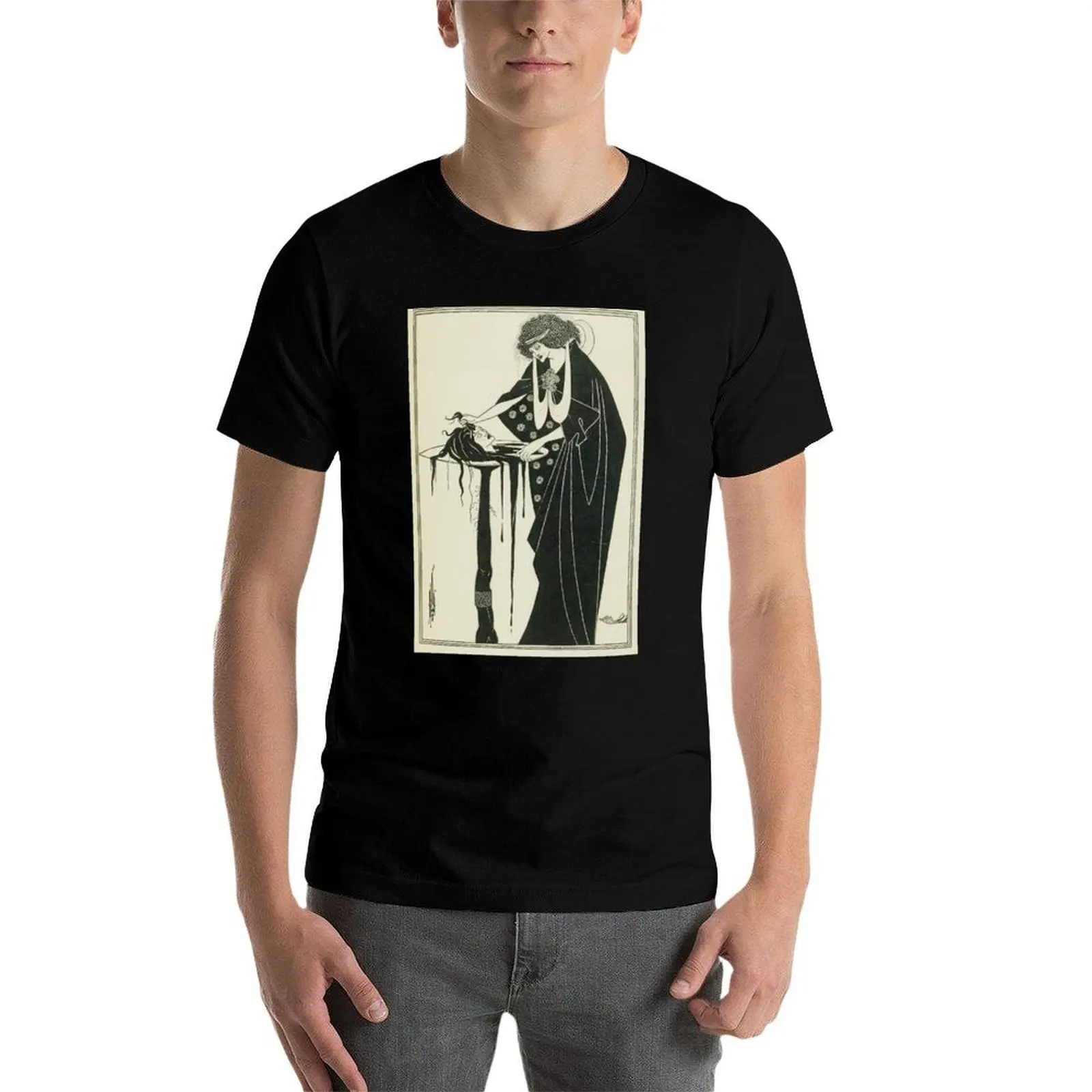 Фото AUBREY BEARDSLEY Salome Oscar Wilde - The Dancer's Reward Футболка для бега и тренажерного зала с коротким рукавом, спортивная футболка №4