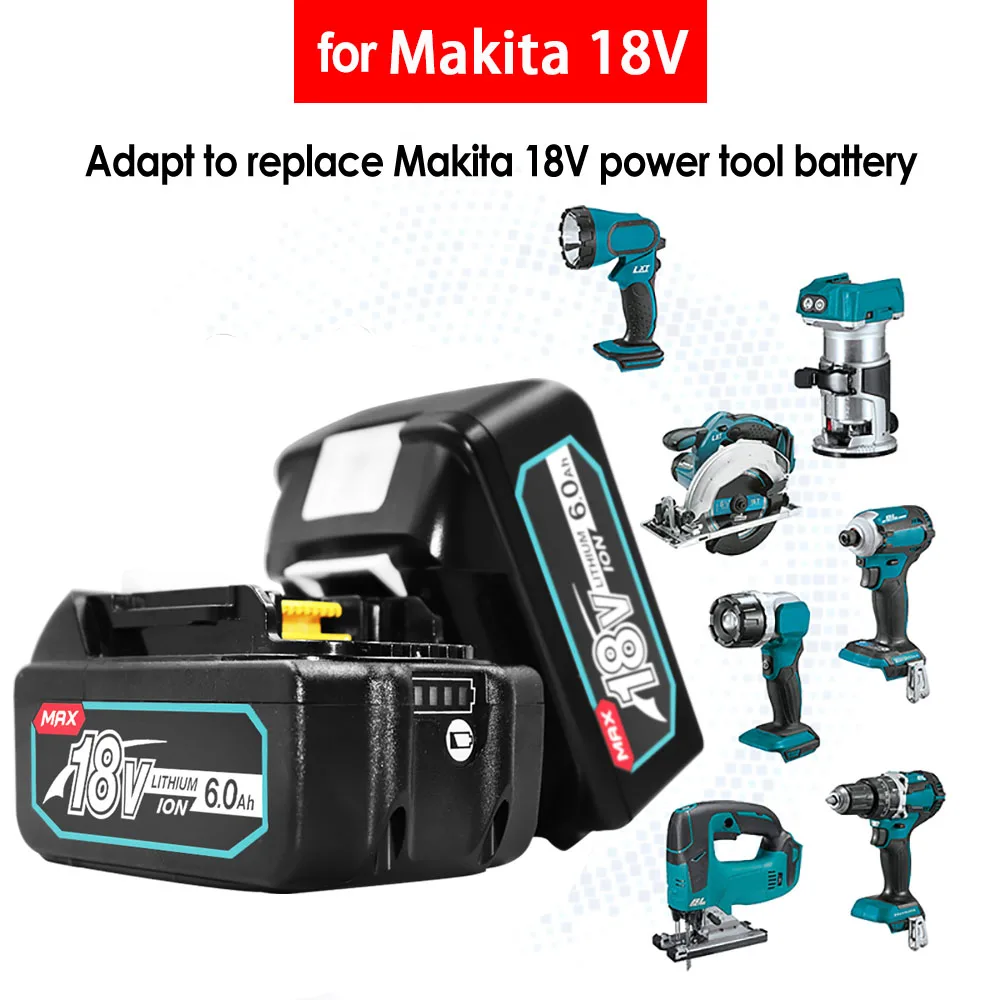 

2PCS for Makita 18V 6Ah Lithium Ion Battery,For Power Tool BL1860 BL1830 BL1840 BL1860B Replacement Rechargeable Battery