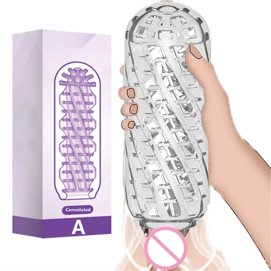 Прозрачная силиконовая чашка для мастурбации карманная киска реалистичная