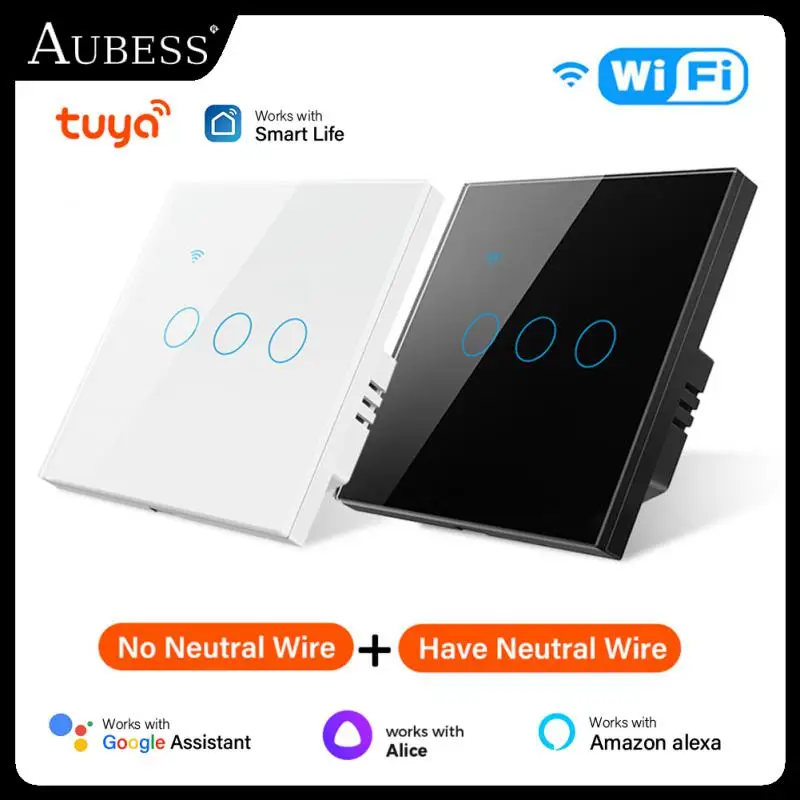 

Умный сенсорный выключатель TUYA, Wi-Fi, ЕС, 1/2/3/4 клавиши