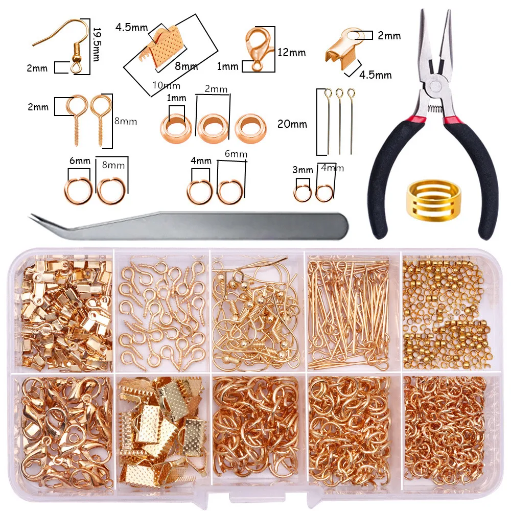

710pcs Earring Jewelry Making Supplies Kit for Earring Hook Lobster Clasp Open Jump Ring Jewelry Making Connector Accessories