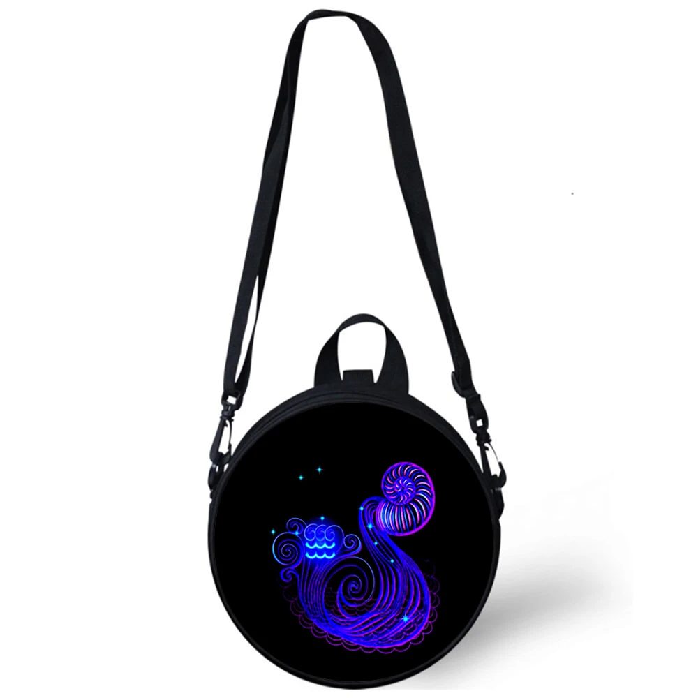 constellations 12 Child kindergarten Bag 3D Print Crossbody Shoulder Bags For School Women Mini Round Bagpacks Rugtas Bag