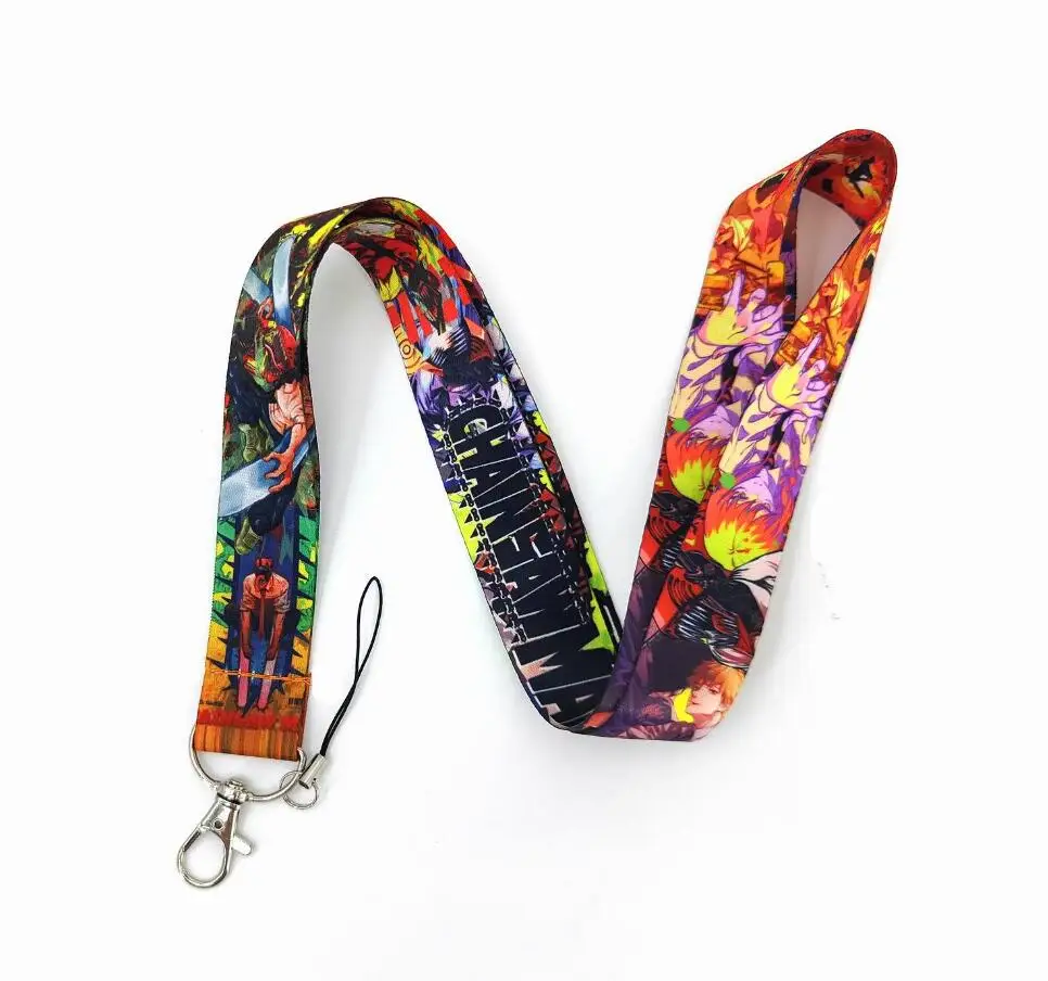 

Wholesale Cartoon Chainsaw Man Key Lanyard ID Badge Holders Animal Phone Neck Straps with Keyring Phone Accessories D122