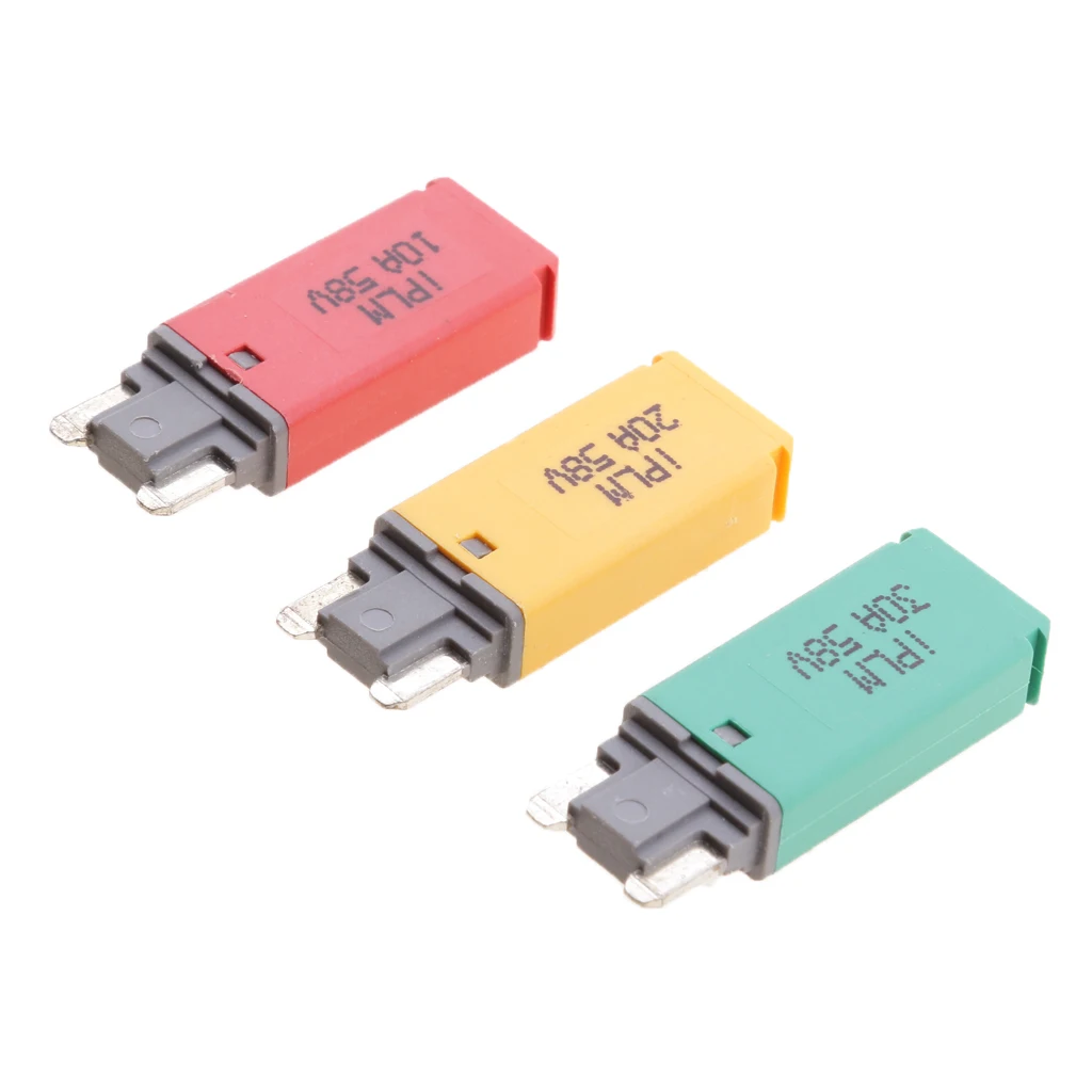 

3 Pieces 58V 10A 20A 30A Manual Circuit Breaker Blade Fuses