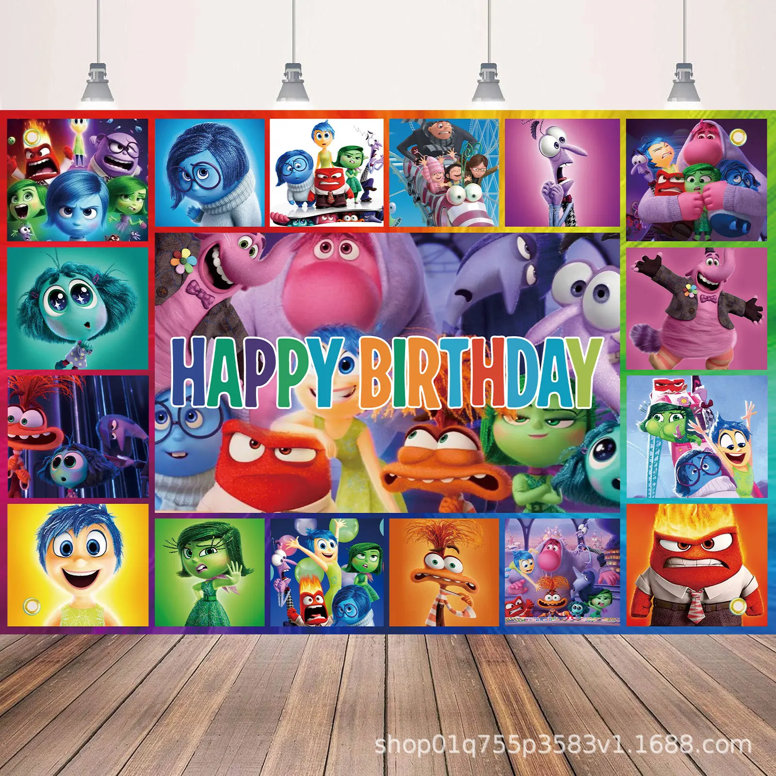 Фото Inside Out 2, украшение для дня рождения, посуда, чашки, тарелка, скатерть, фон, воздушный шар, баннер, подарочные пакеты, товары для вечеринок для детей №4