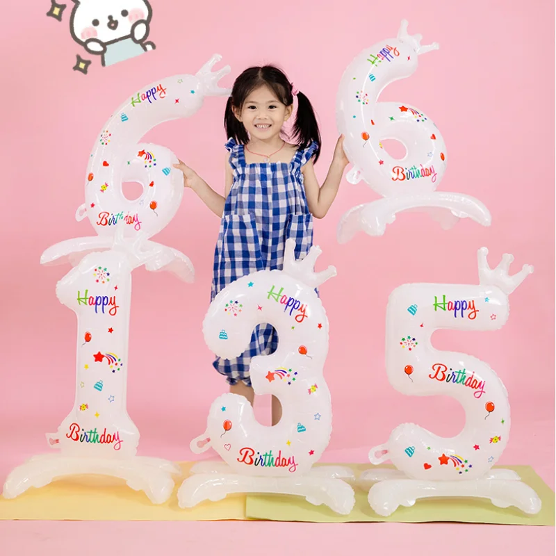 

32Inch Birthday Anniversary Balloons 0-9 Number Crown Foil Balloon Globos Baby Shower Decorations Bachelorette Party Decorations