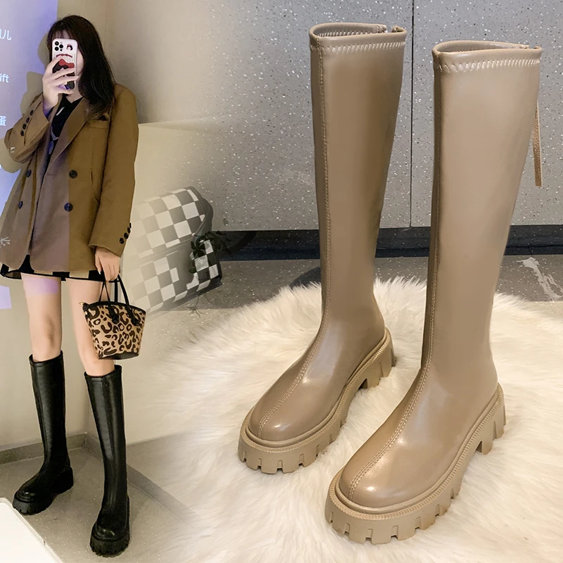 Women's Patent Leather Platform Chunky Boots 2022 Boots Fashion Thigh High  Platform Shoes Boots Women Platform Boots - купить по выгодной цене |  AliExpress