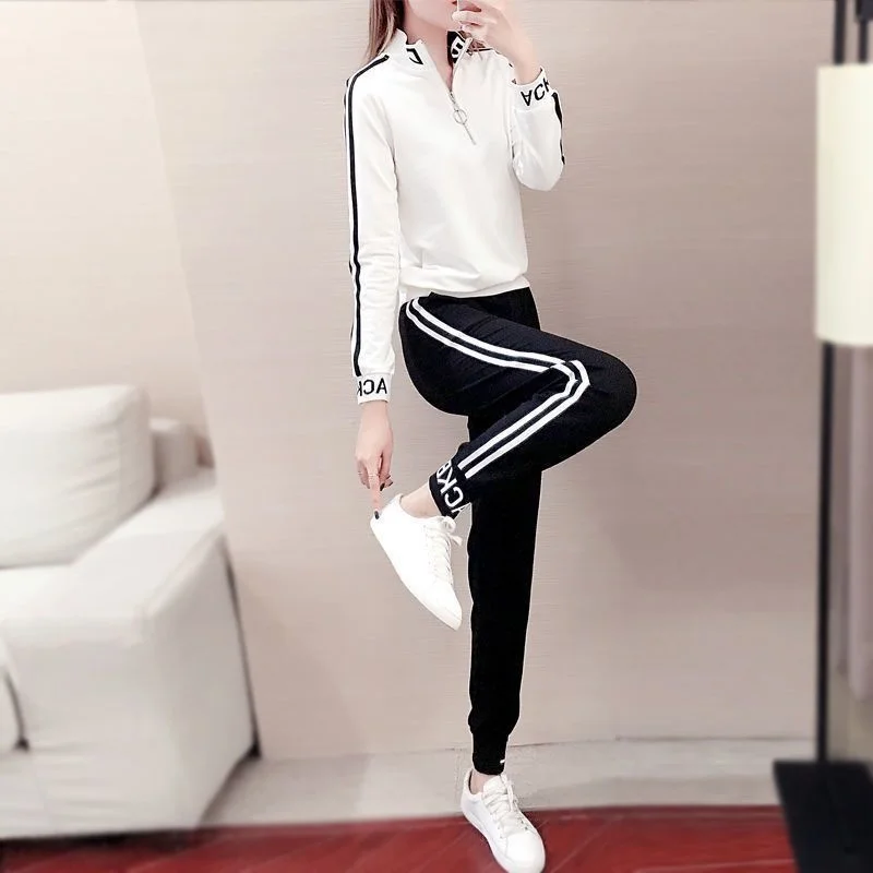 

Спортивный костюм с карманами на молнии, новинка, Модный осенне-весенний спортивный костюм, свитшот + спортивные штаны, мужская и женская од...