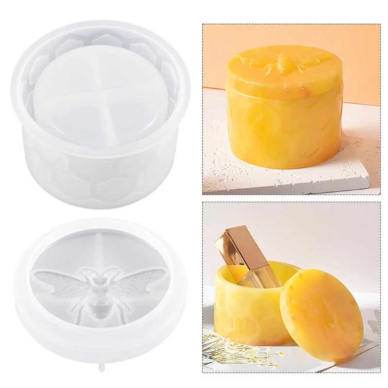 

Jar Resin Mold Honeybee Silicone Storage Box Mould for Epoxy Casting Home Decor