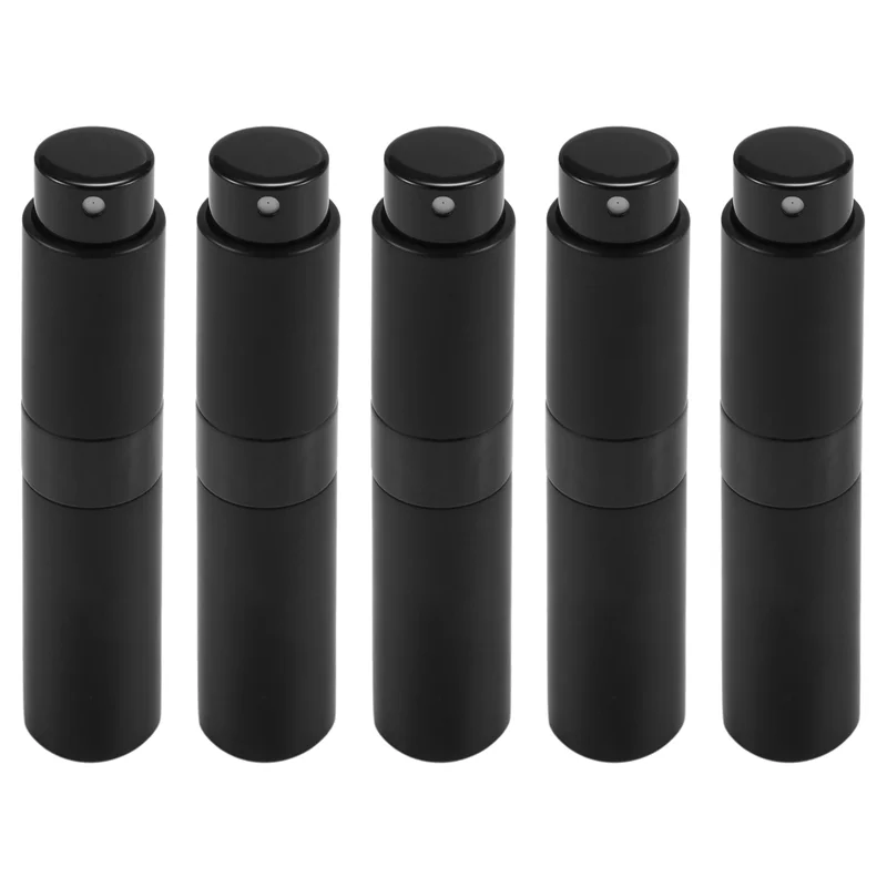 

5X 8 Ml Portable Travel Mini Bottle Refillable Empty Perfume Atomizer - Black