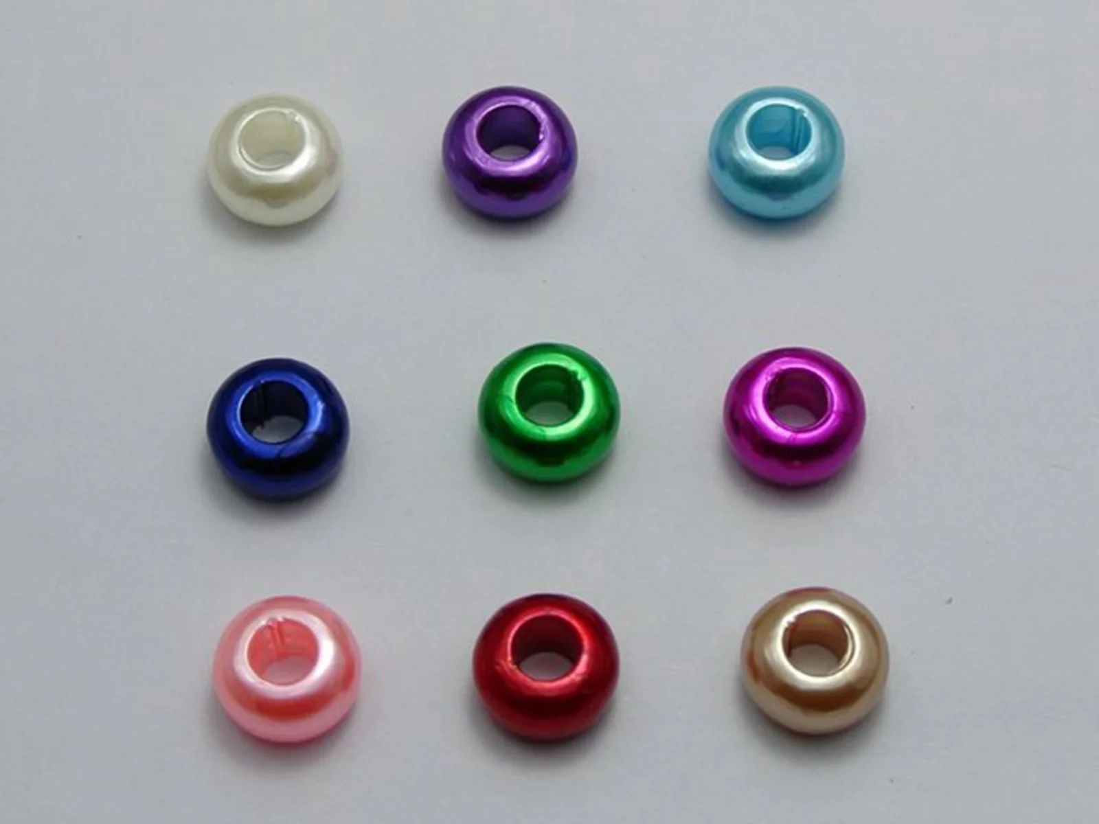 Фото 100 разноцветные акриловые искусственные жемчужины с большим отверстием 5 мм №2