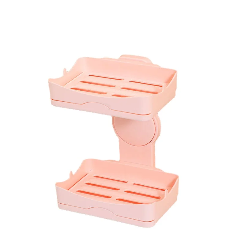 

Wall-Mounted Soap Dish Punch Free Soap Box Soap Dish Large Soap Box Creative Drain Double Bathroom Rack Soap