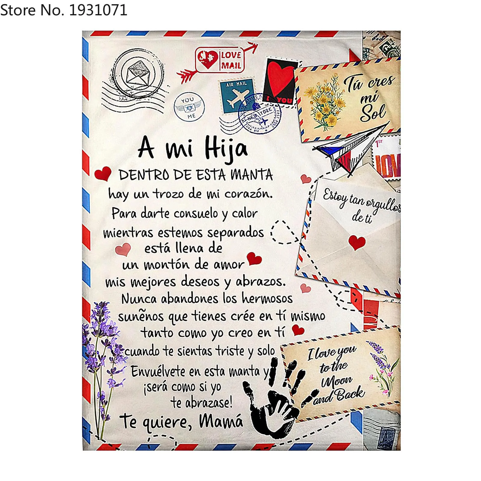 

Флисовое одеяло для кровати A Mi Hija From Mama, толстое покрывало для пешего туризма и пикника, покрывало на кровать, одеяло с испанским языком